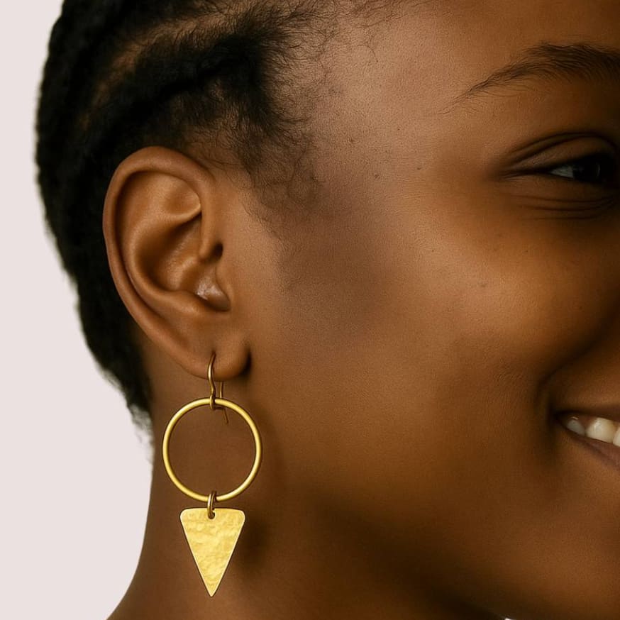 Triangle Dangle Hoops Earrings for Women - Wema