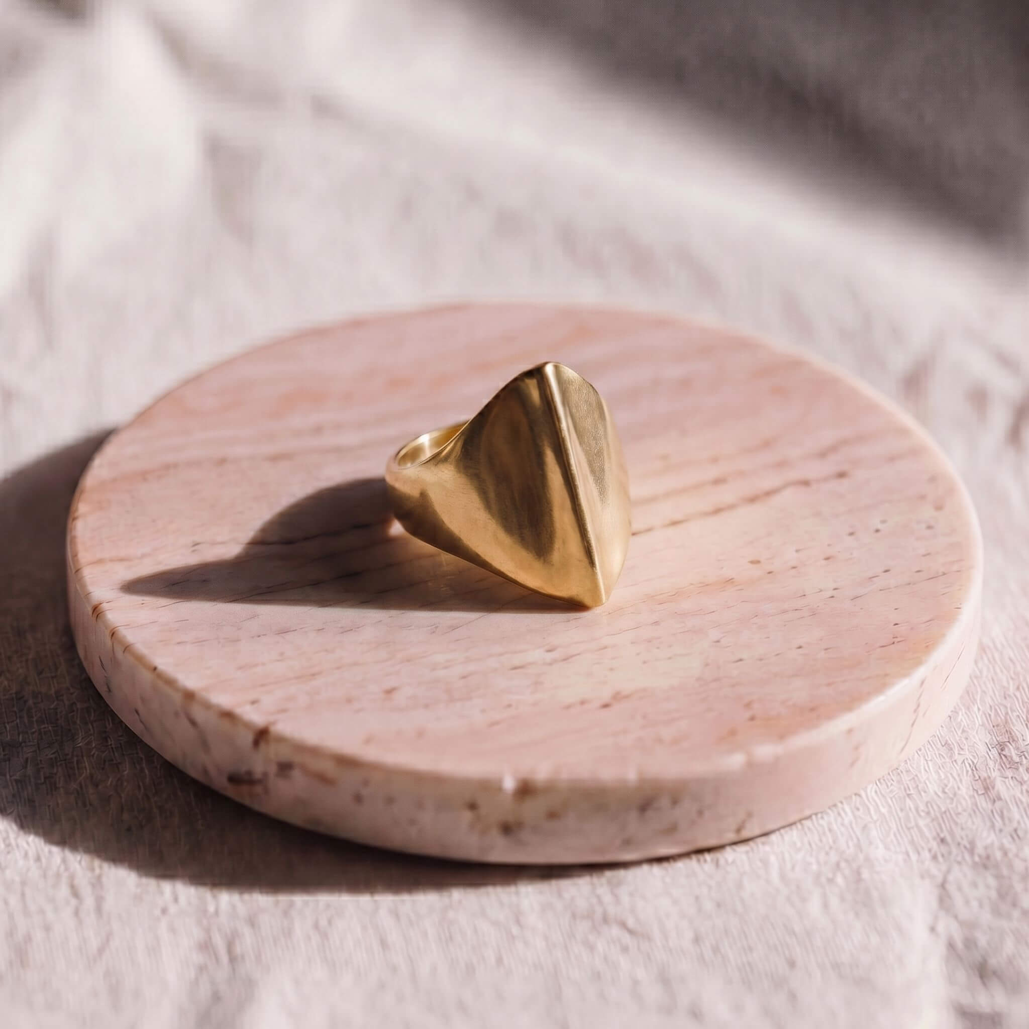 Tunu Adjustable Brass Statement Ring for Women Ecodunia