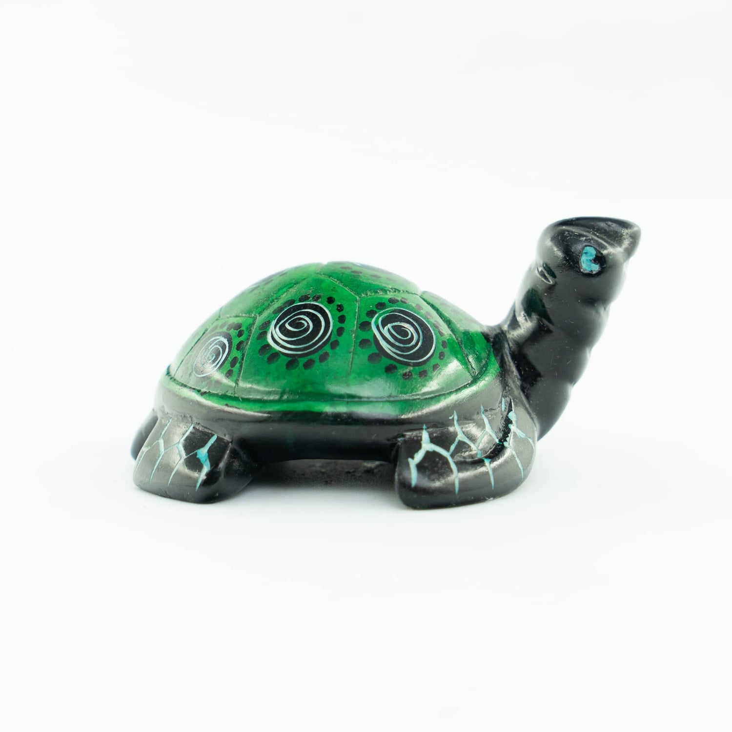 Hand Carved Turtle Figurine Soapstone Sculpture
