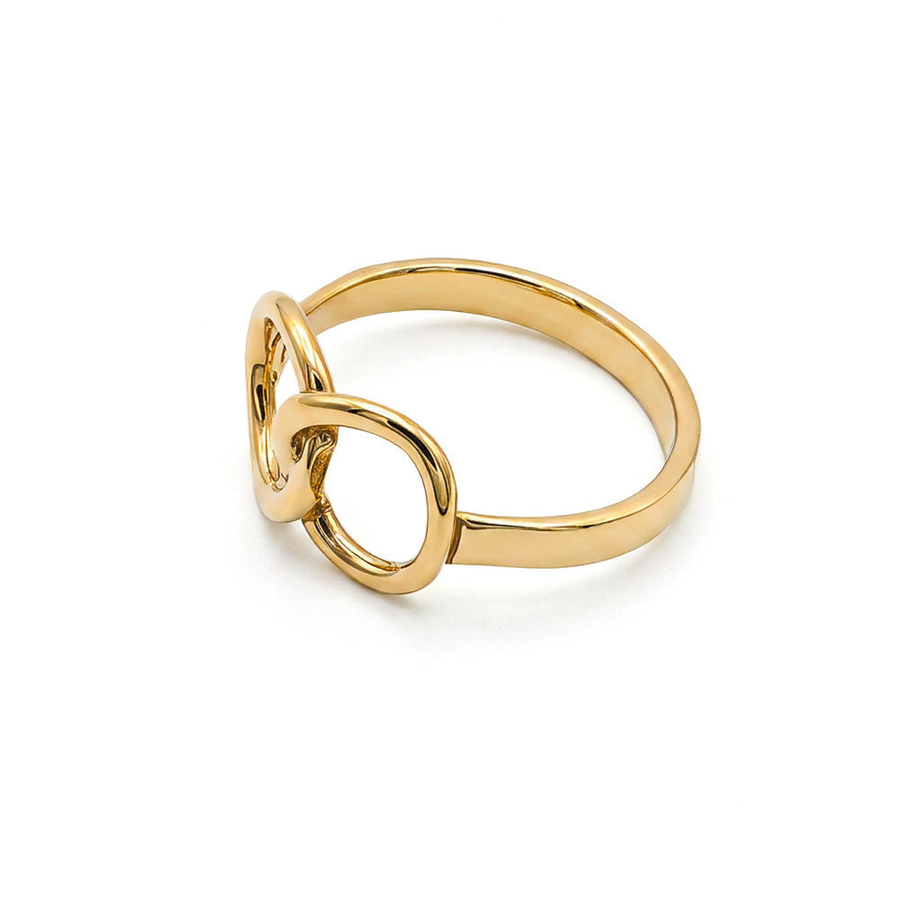 Brass Interlocking Double Circle Ring | Upeo - Ecodunia