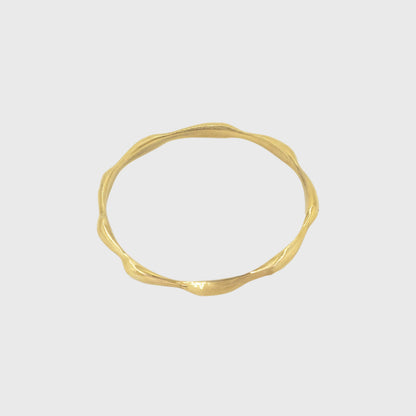 Handmade Brass Golden Twist Bangle, Bracelet for Women &amp; Men - Sema