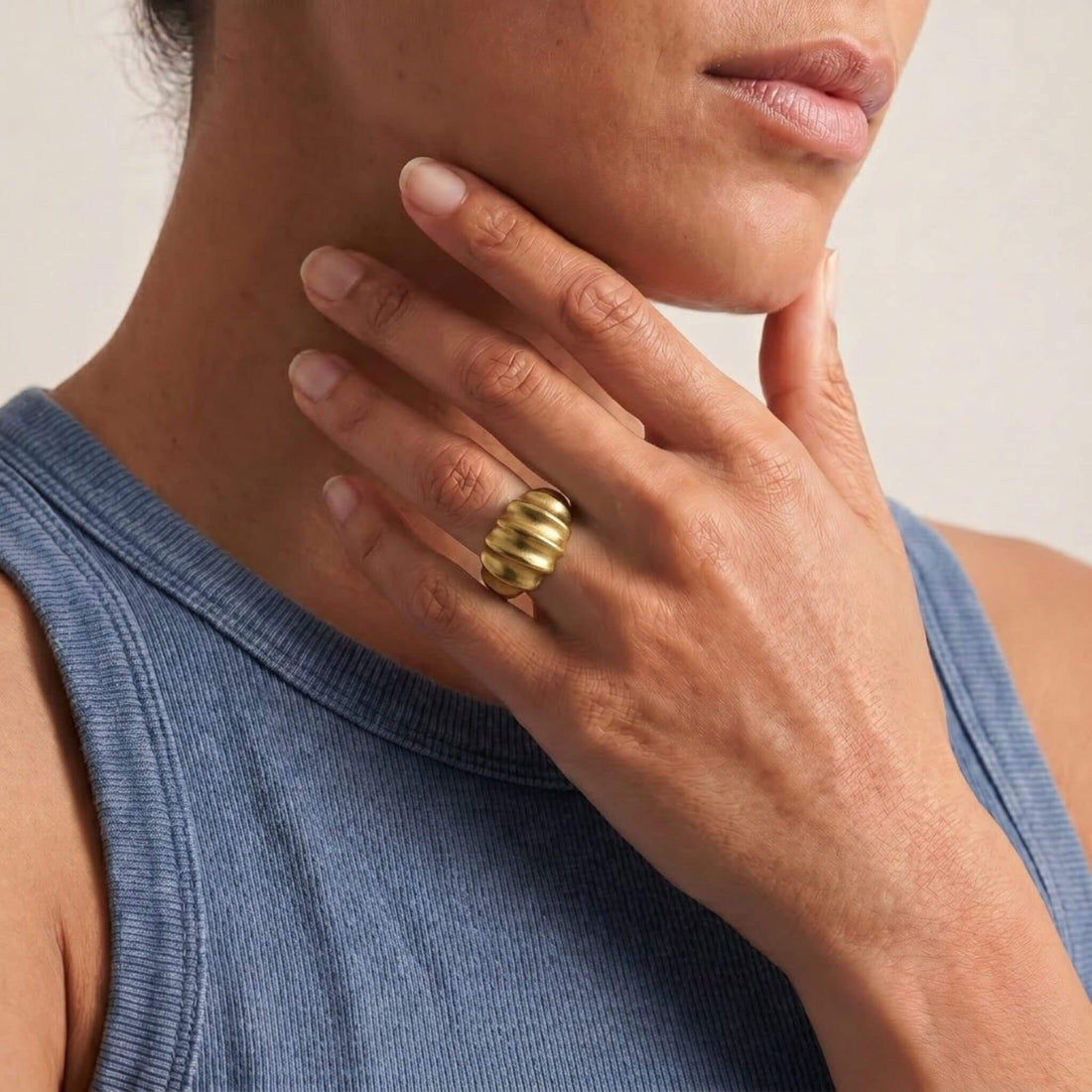 Brass Wave Dome Ring | Hali Ecodunia
