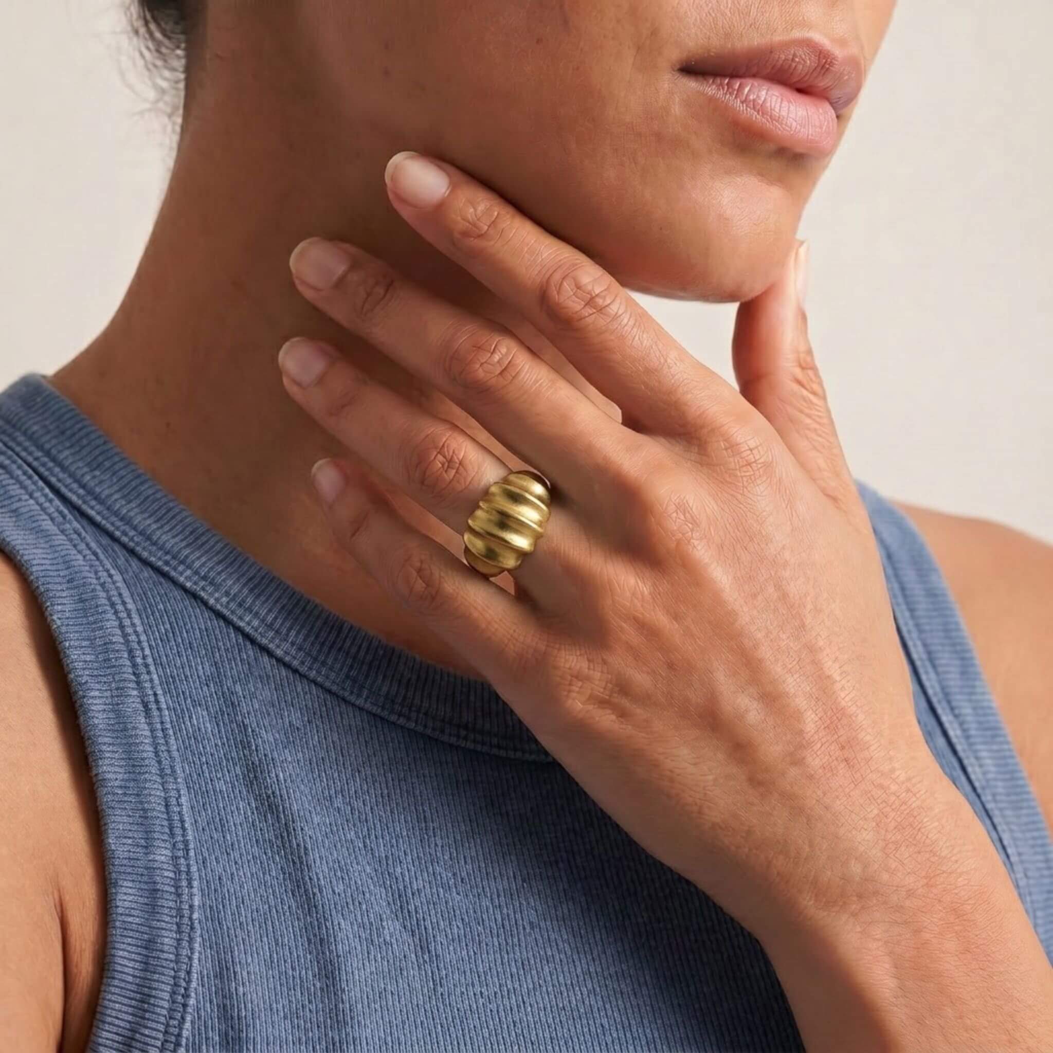 Brass Wave Dome Ring | Hali Ecodunia