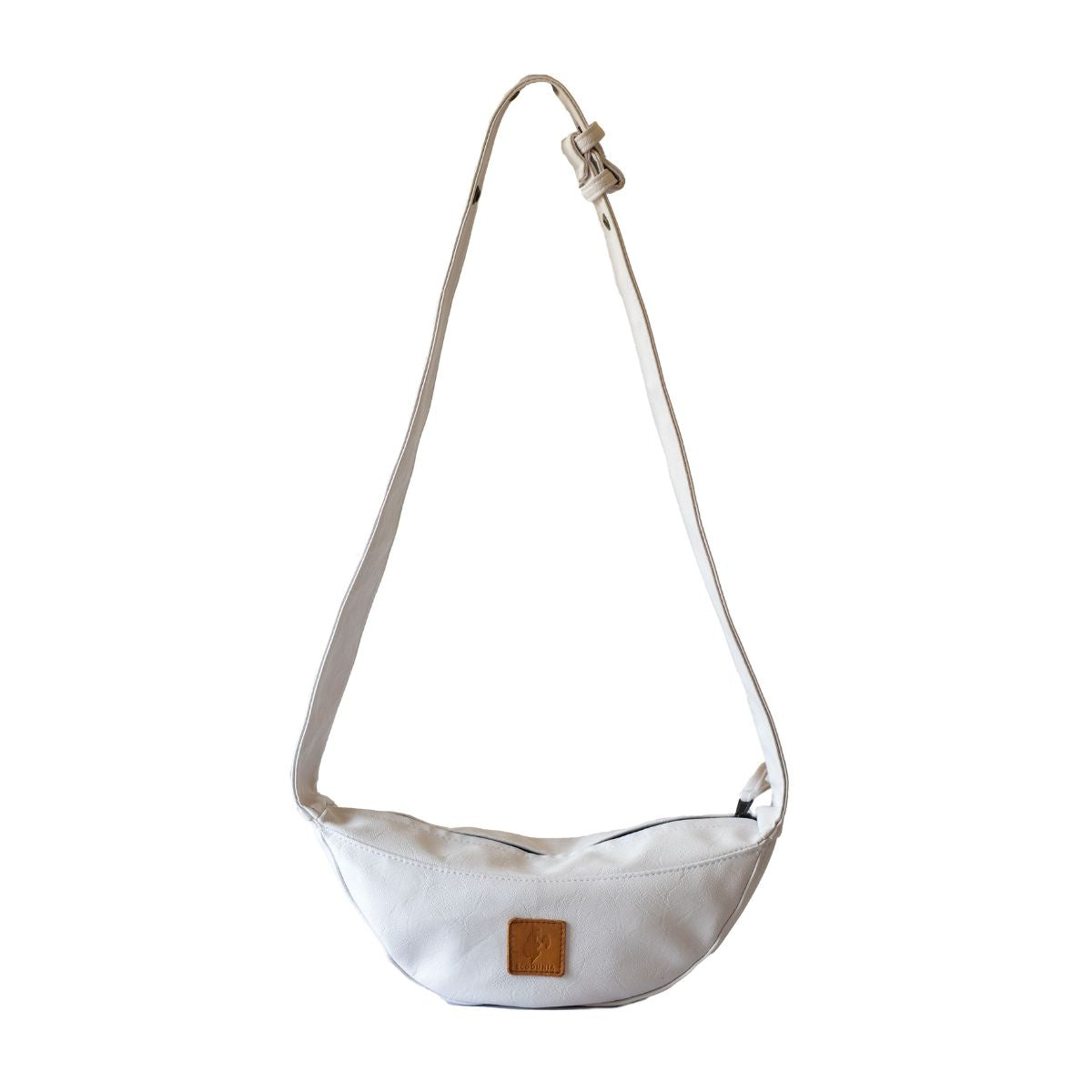 Half Moon Vegan Leather Crossbody Bag 