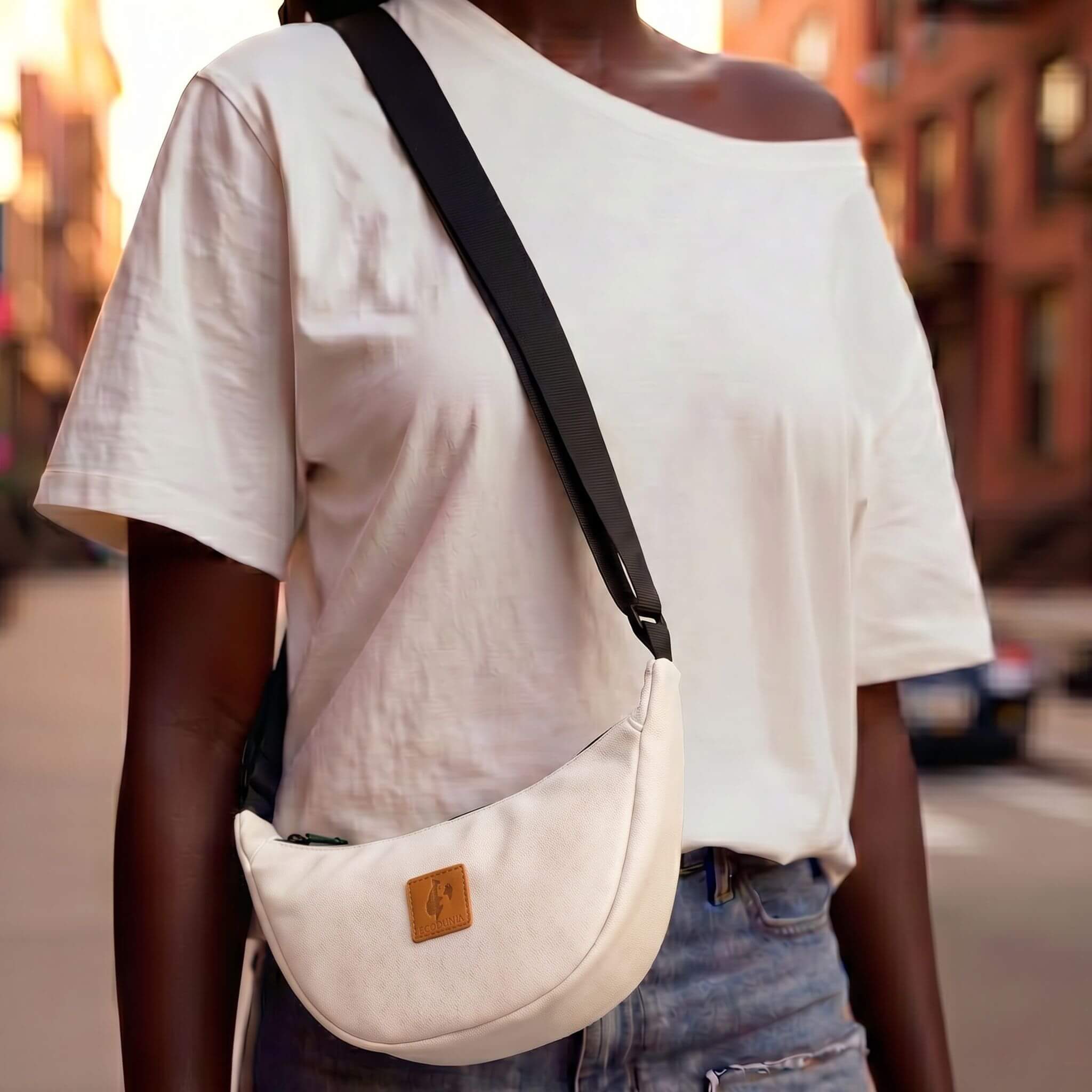 Round Mini Vegan Leather Crossbody Shoulder Bag 