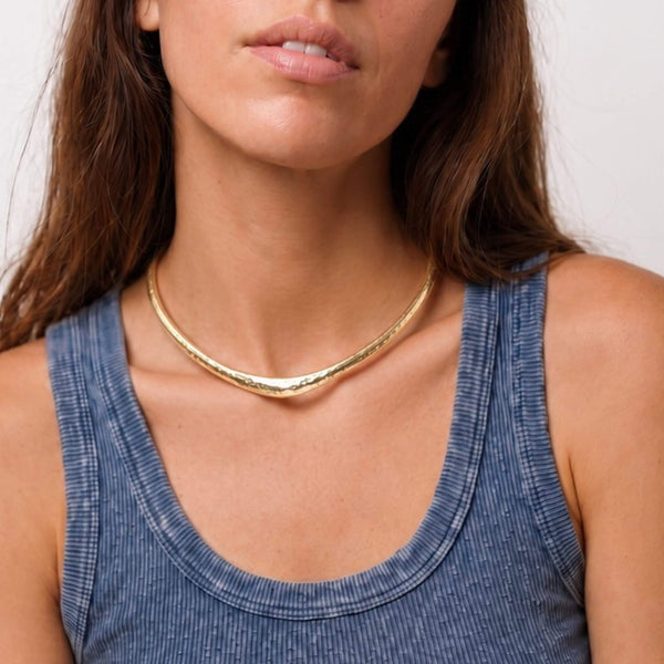 Wide Neck Cuff Brass Choker Necklace for Women | Msala - EcoDunia