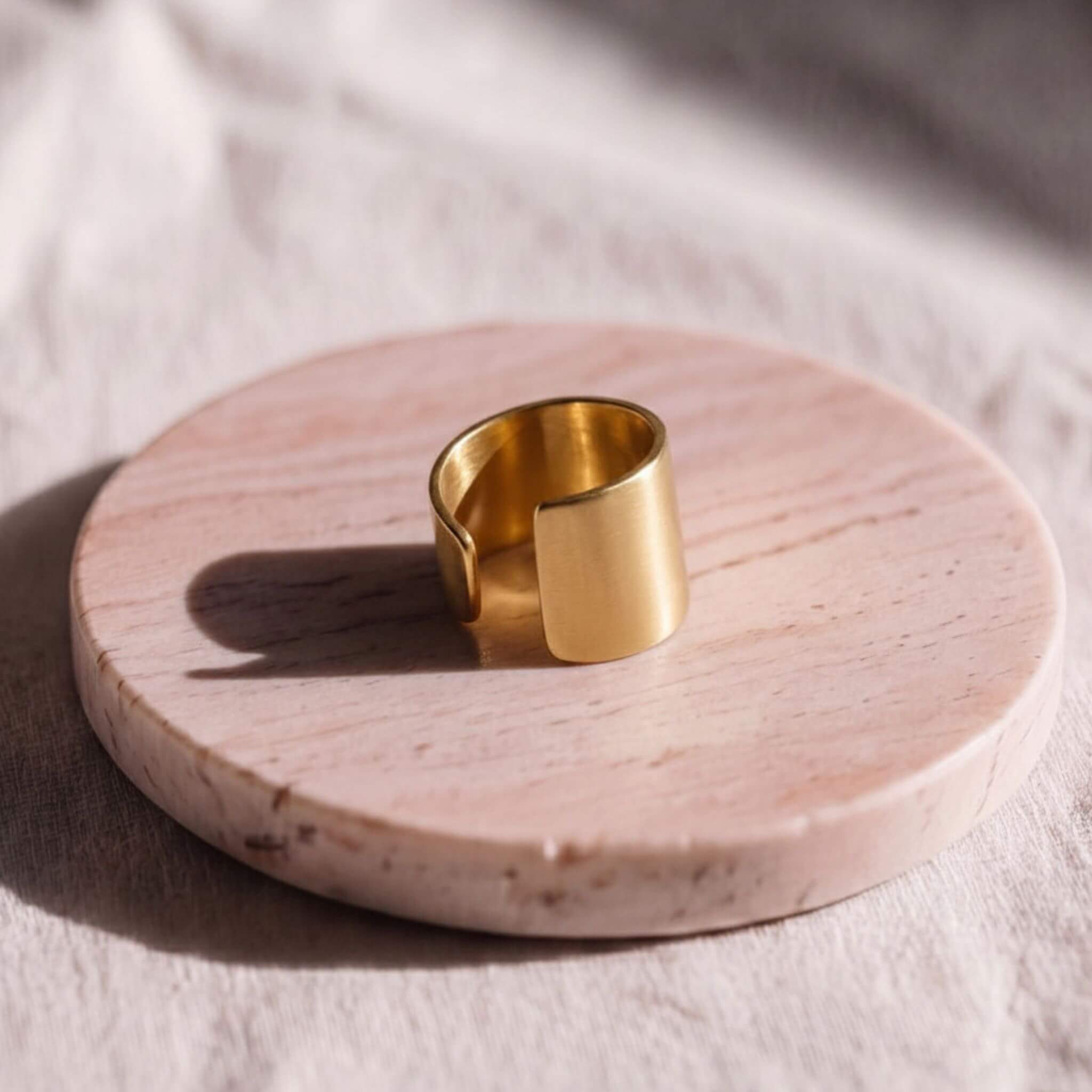 Wide Band Brass Cuff Ring | Penda - EcoDunia