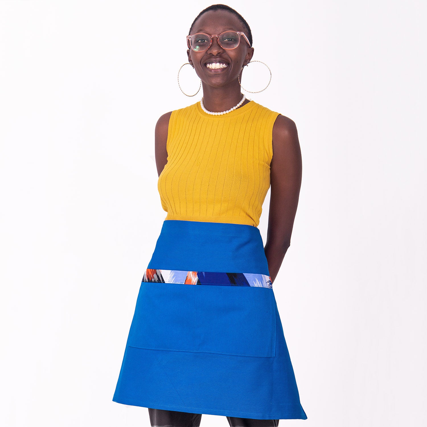 Jikoni Half Apron- Zilly Blue