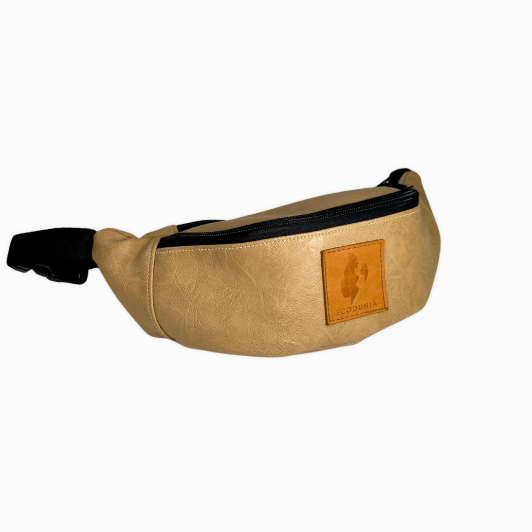 Vegan Leather Fanny Pack- Sand White