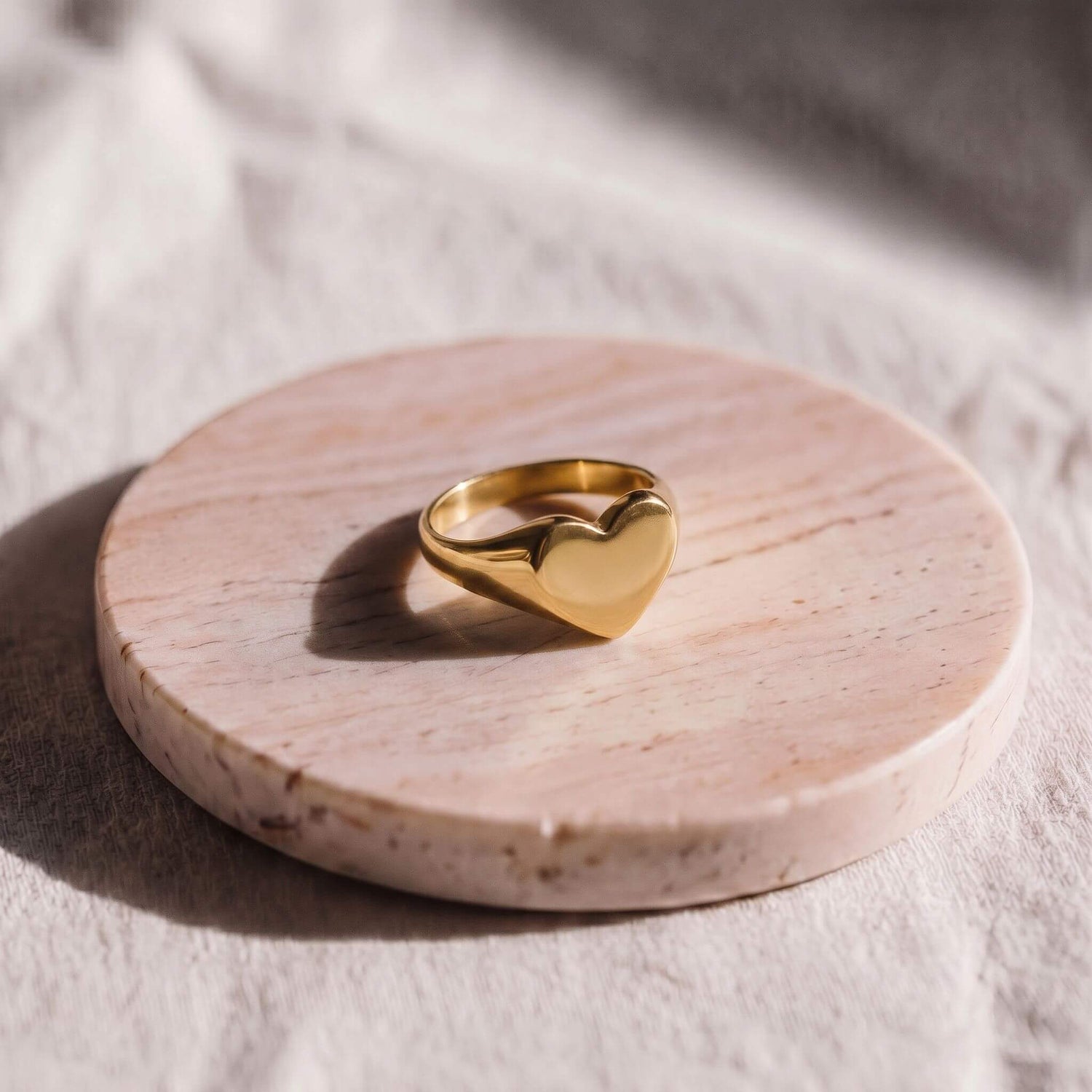 Heart Signet Brass Ring for Women | Mawi