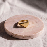 Heart Signet Brass Ring for Women | Mawi