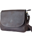 Lamu Cross Body Bag - Mocha Pull Up Leather