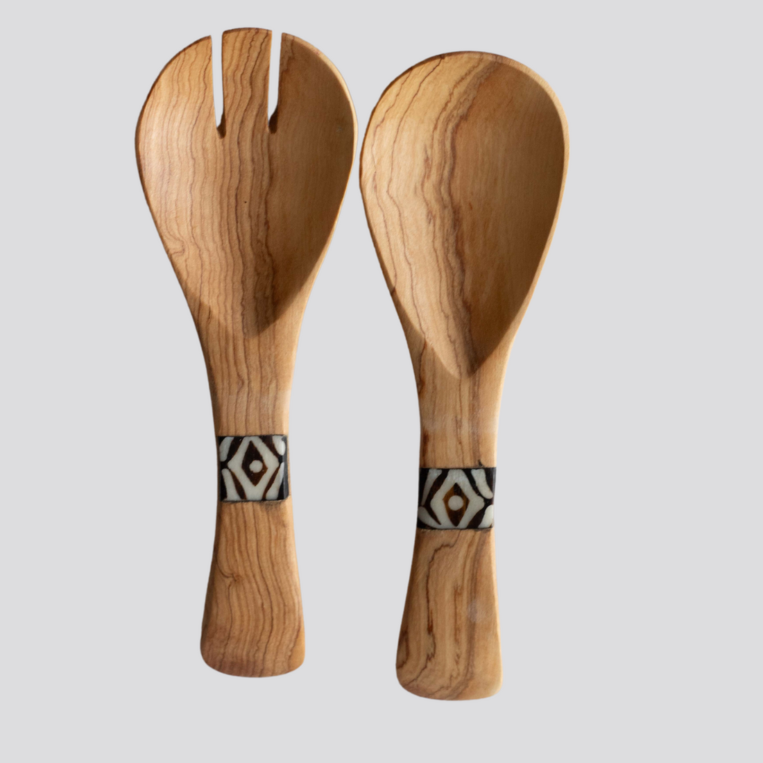 Wooden Salad Spoons - Mosaic Print
