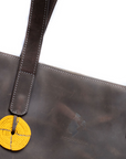 Tsavo with Zipper - Everyday Leather Tote - Mocha Pull up