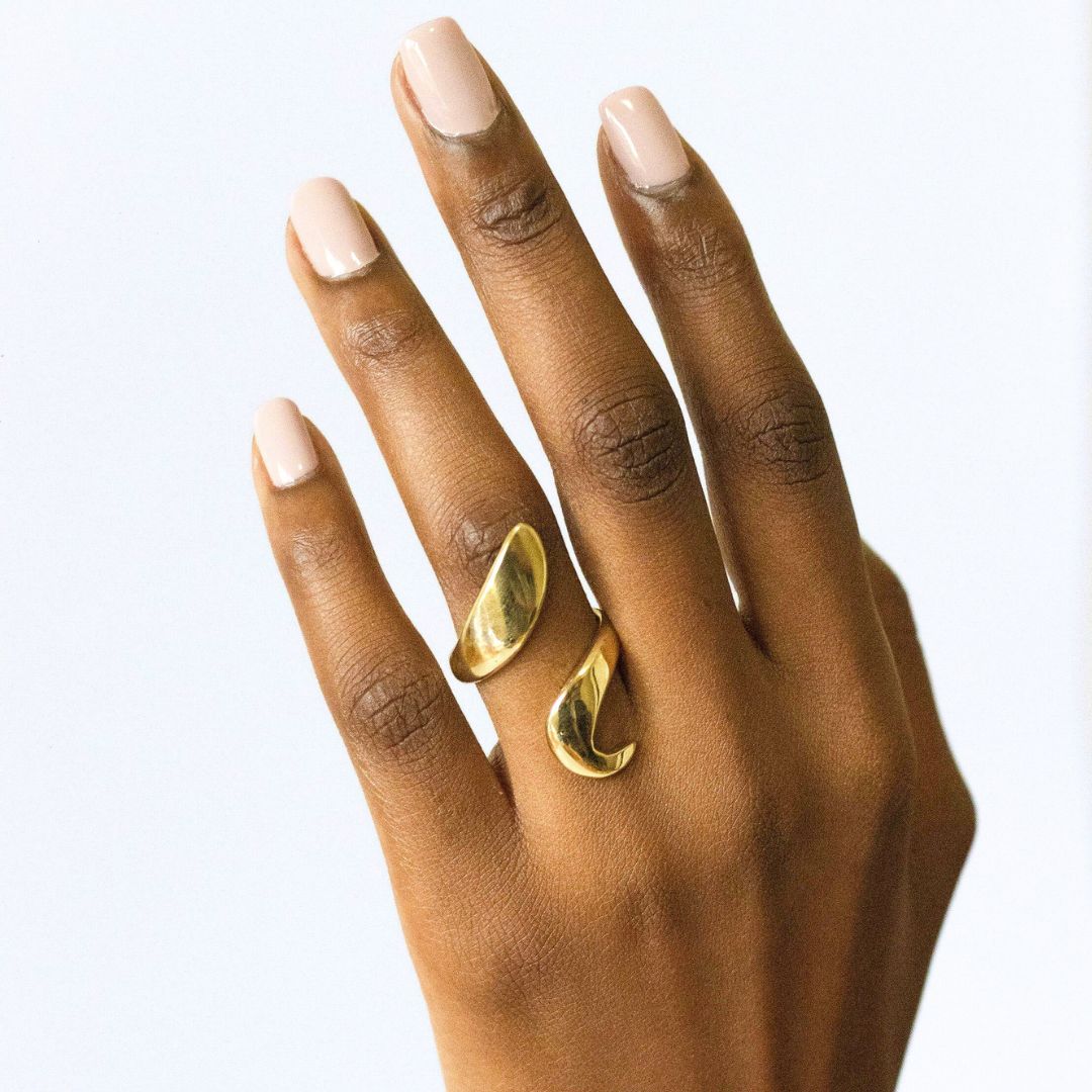 Open Wrap Initial Ring for Women - Kivuli