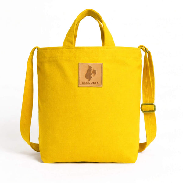 Canvas Carry-All Crossbody Bag for Men & Women | Amani #color_yellow