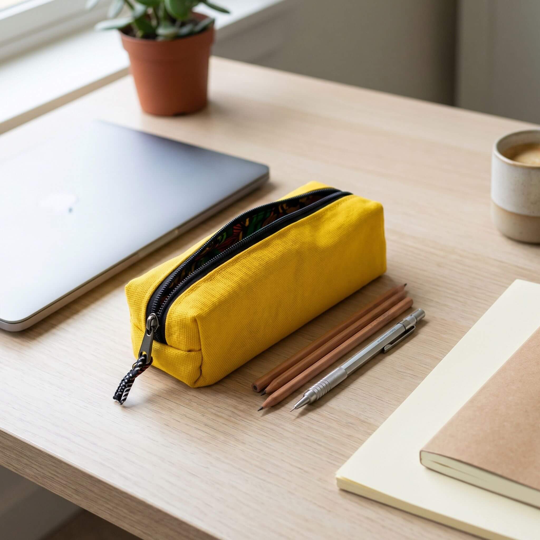 Pencil Pouch Zipper Bag – Fair Trade Cotton Canvas Pencil Case  - EcoDunia 