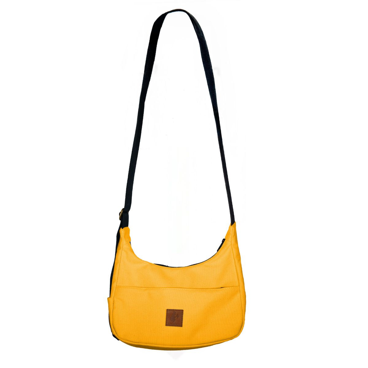 Orange Canvas Shoulder Crescent Bag 
