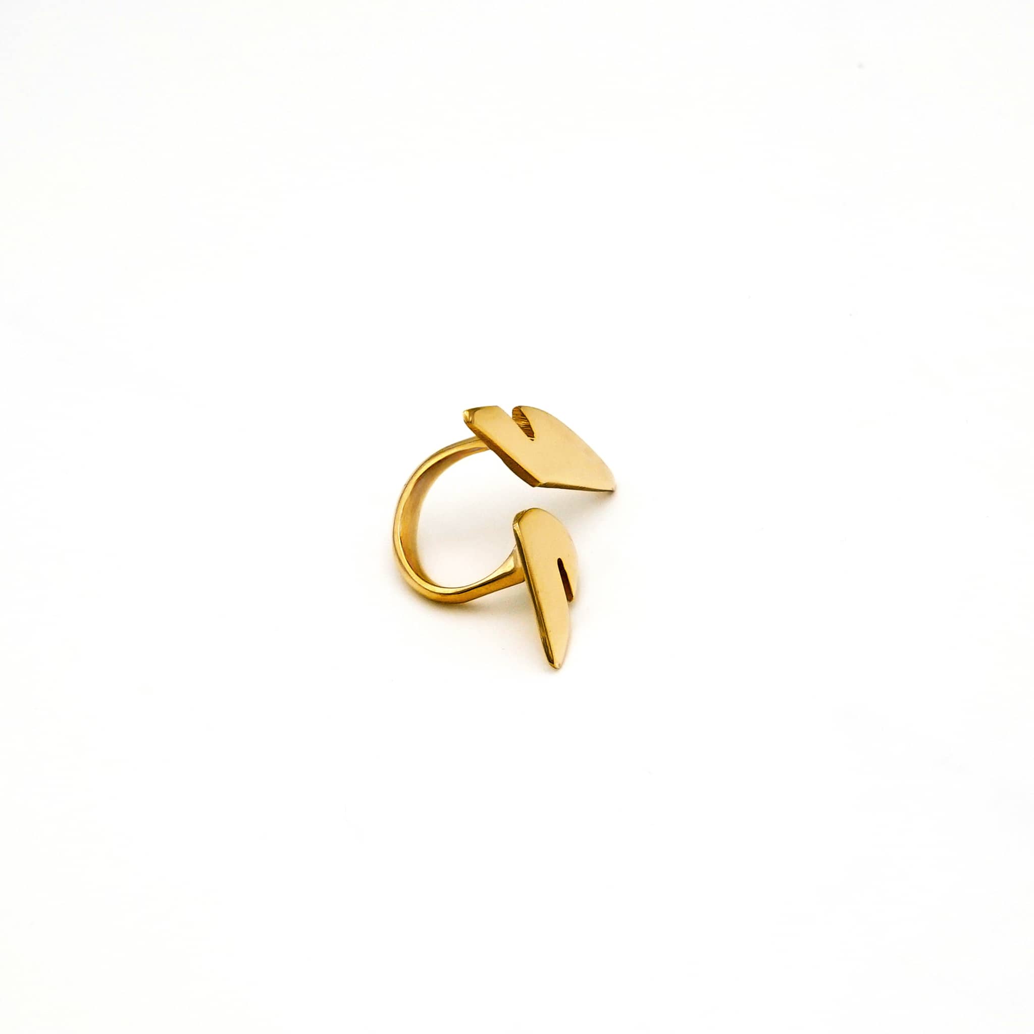 Flame Brass Statement Ring | Zaria - EcoDunia