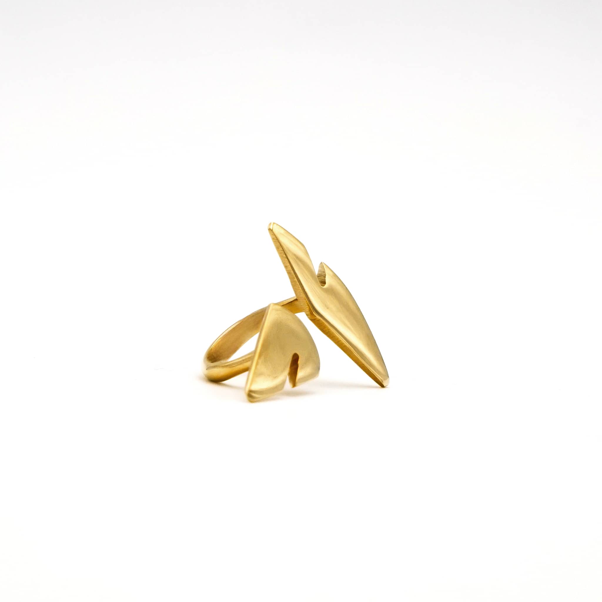 Flame Brass Statement Ring | Zaria - EcoDunia