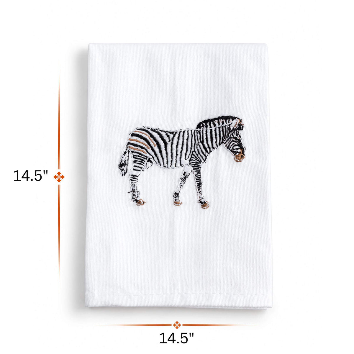 Zebra Embroidered Cotton Napkins - Handmade - EcoDunia 