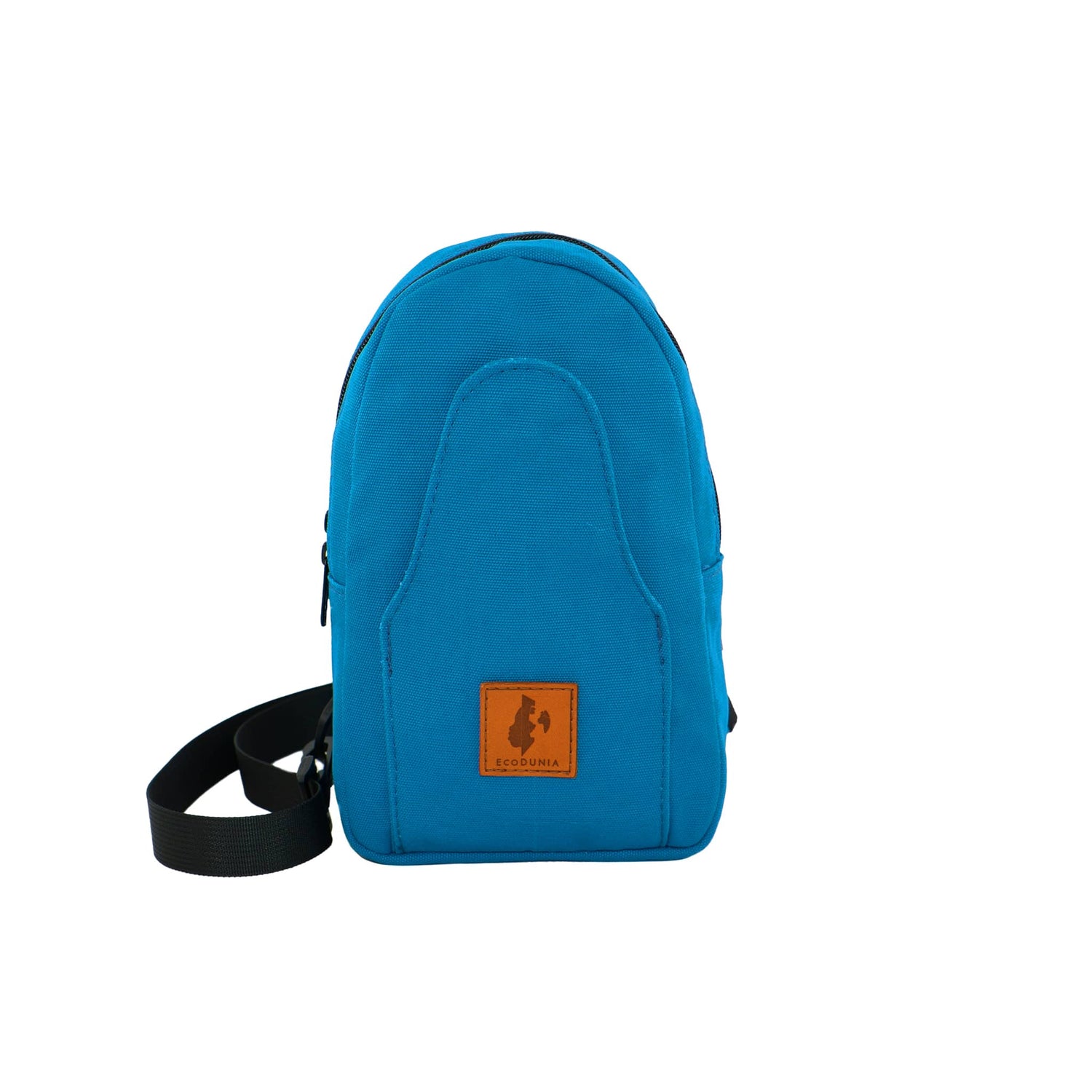 Buru small canvas crossbody sling bag in Zilly Blue — Ecodunia 