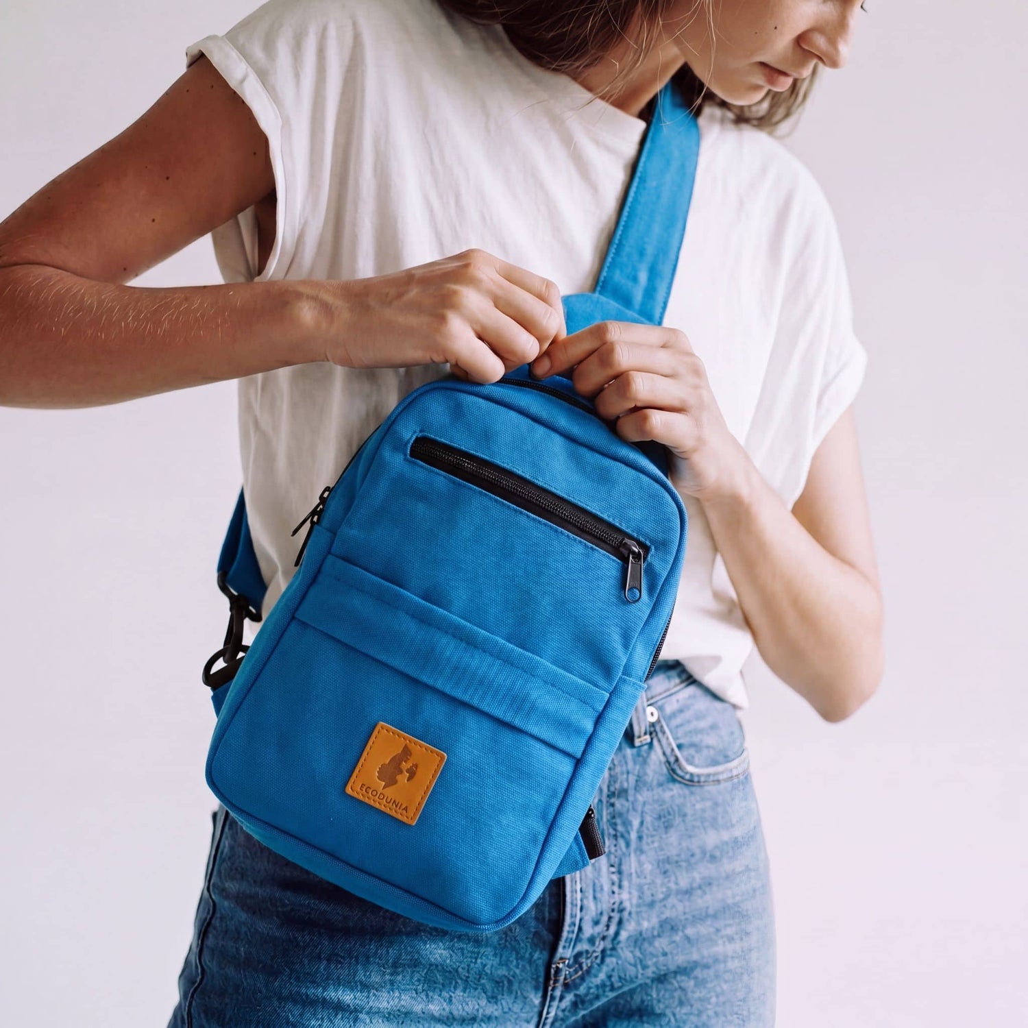 Large Canvas Crossbody Sling Bag for Men & Women