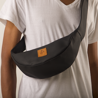 Half Moon Vegan Leather Crossbody Bag 