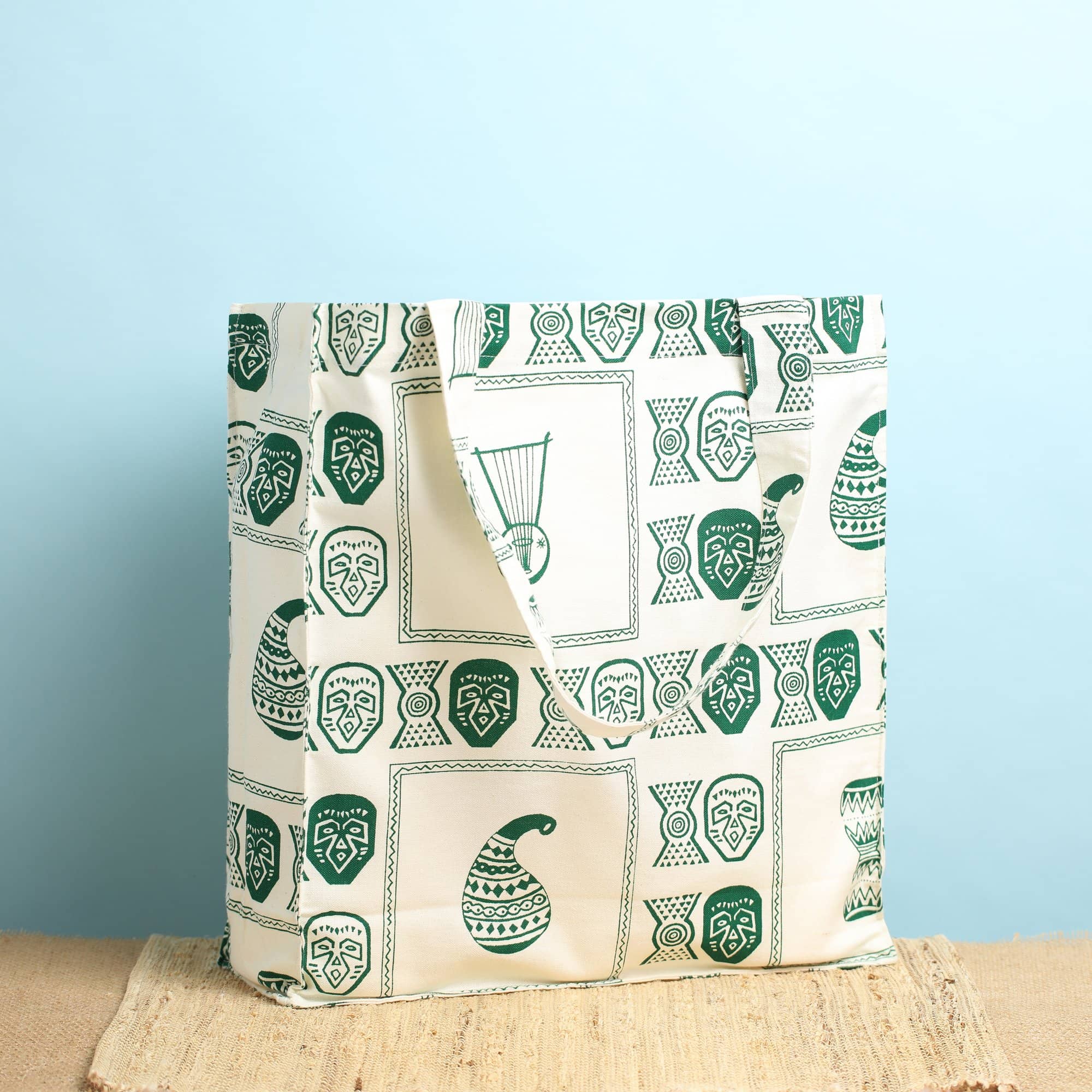 Canvas Tote Bag - Green Tribal