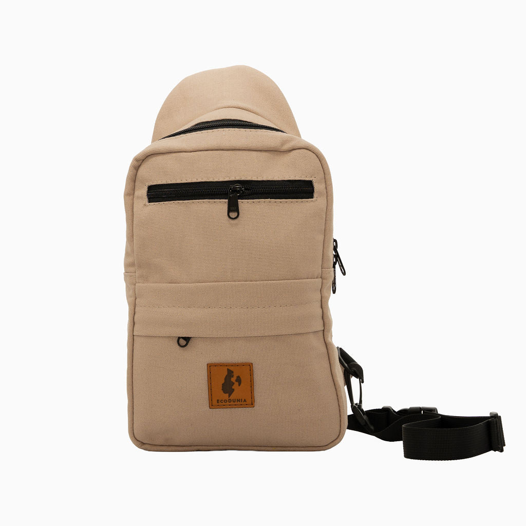 Umoja sand white canvas crossbody sling bag men 