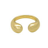 Teardrop Petal Brass Open Ring for Women | Asali Ecodunia