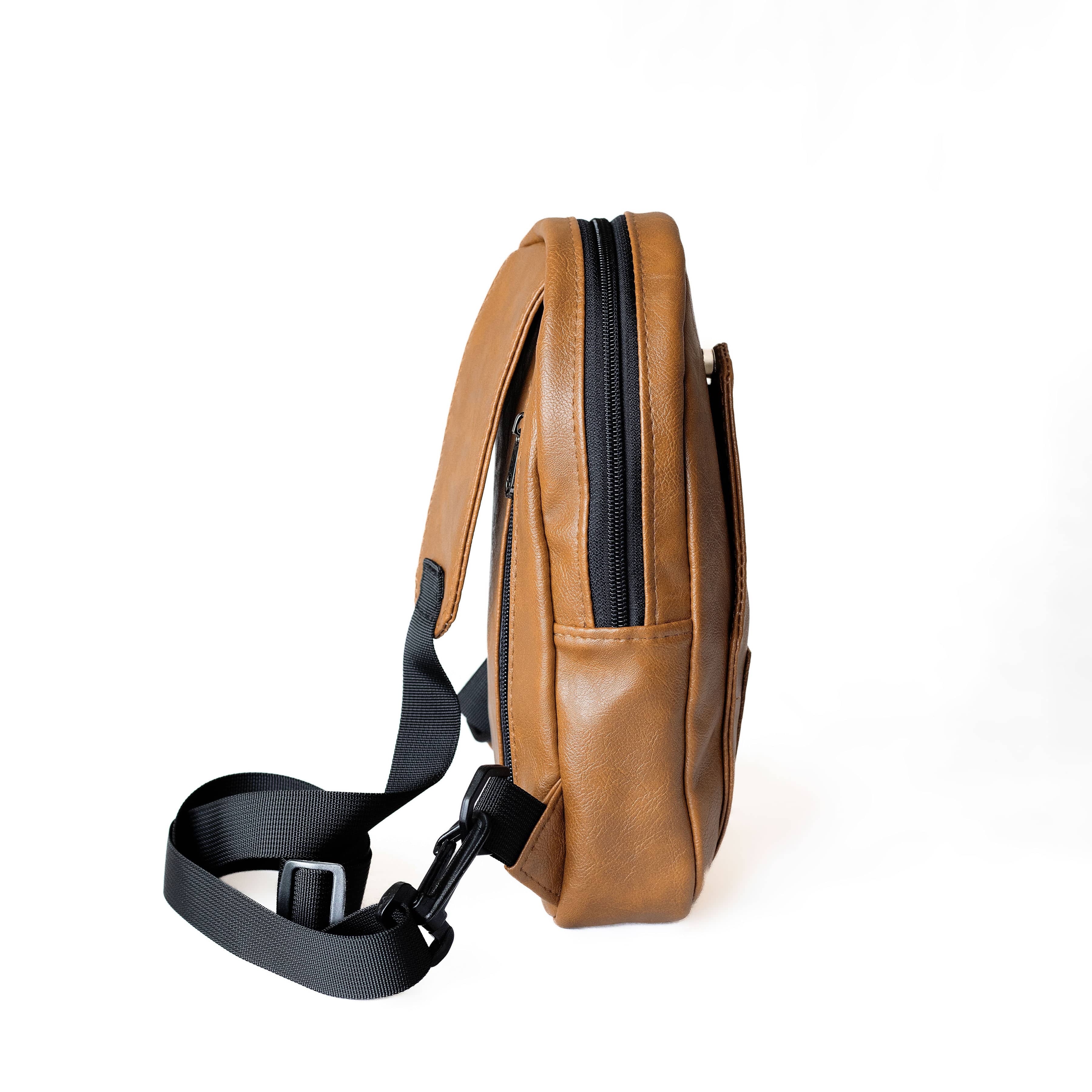 Vegan Leather Buru Sling Bag - Tan